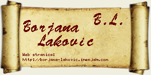 Borjana Laković vizit kartica